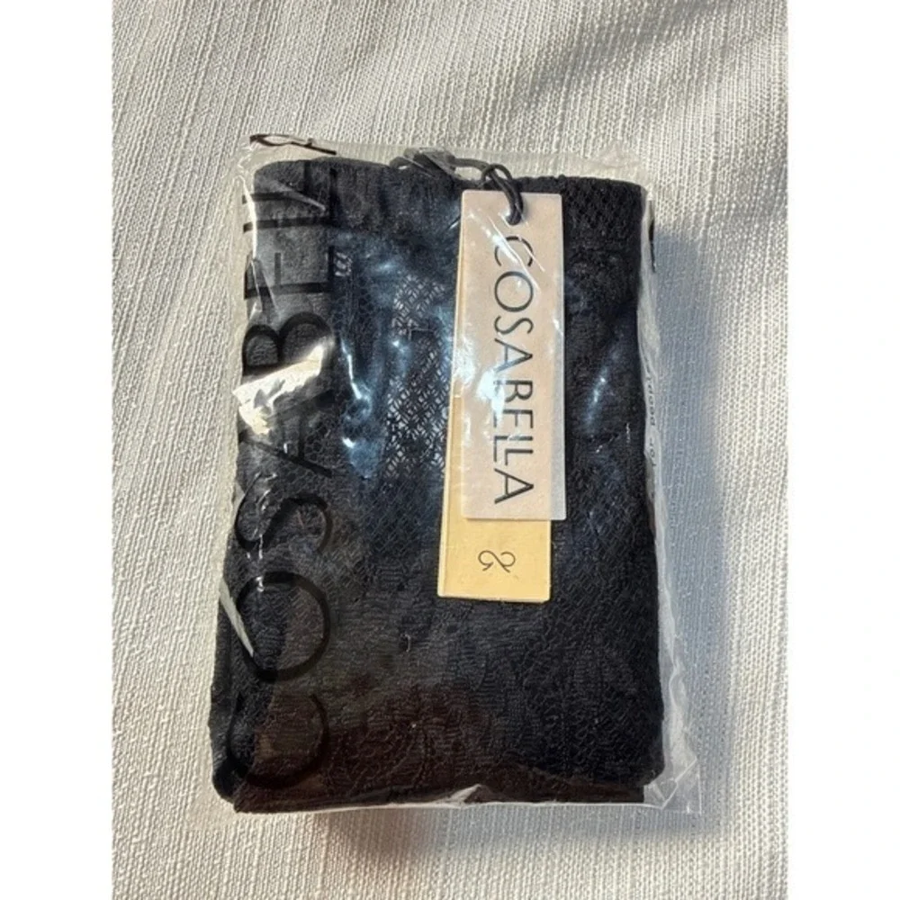 Cosabella Never Say Never Black Mid Rise Lace Brief Luxury Lingerie size L